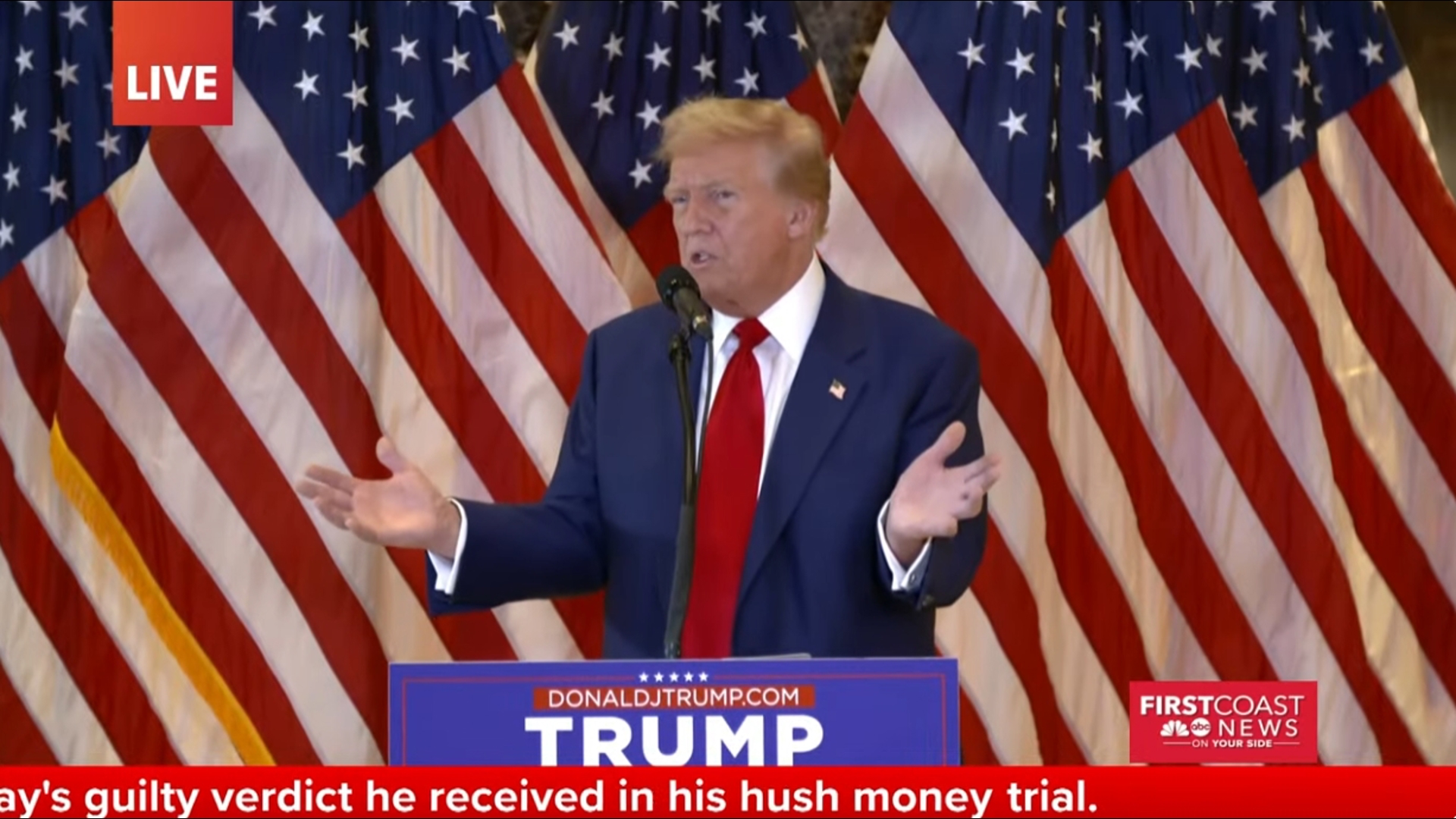 Former President Donald Trump held a news conference Friday following the guilty verdict he received in his hush money trial.