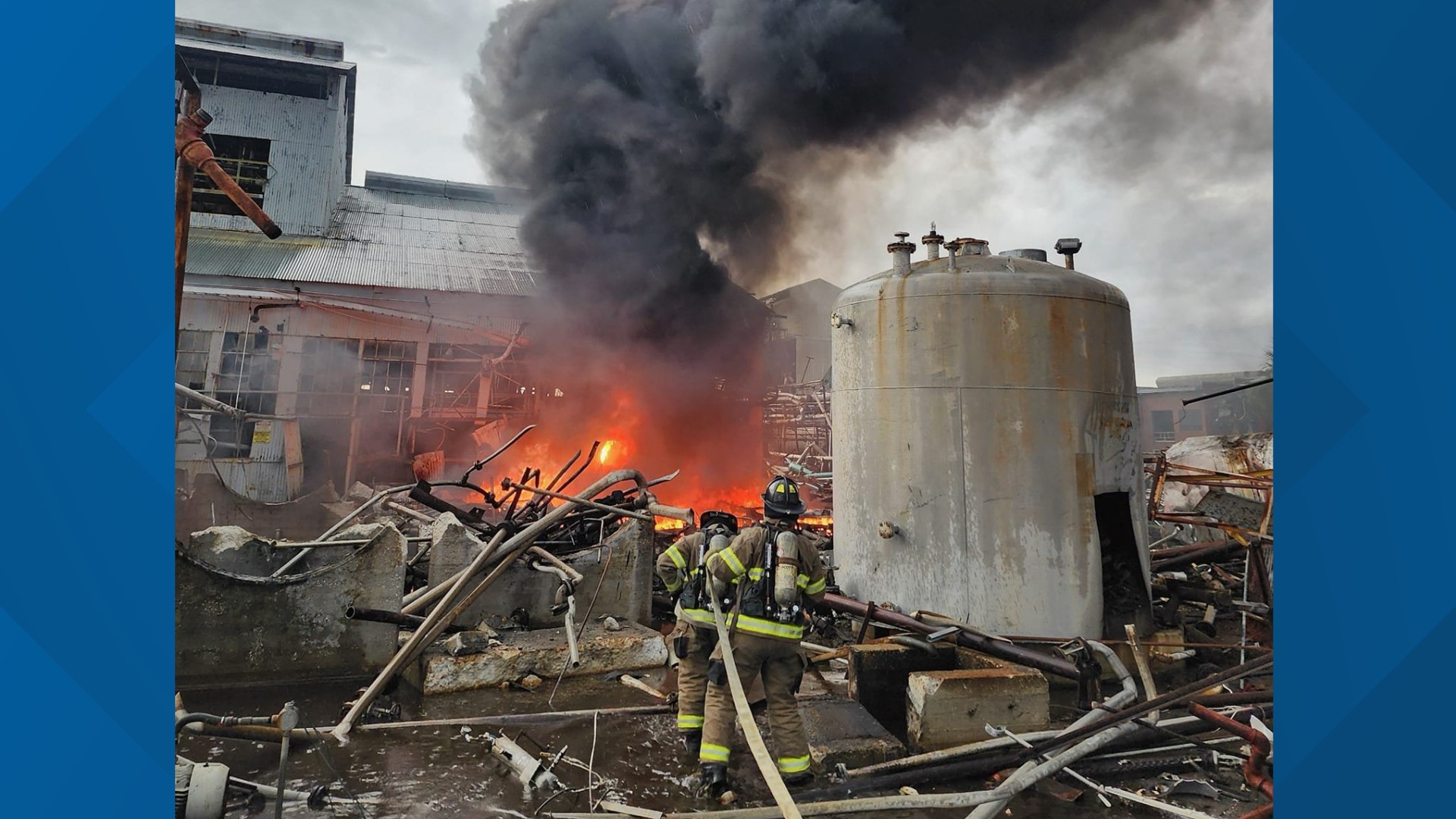First responders initially thought the fire was started by a lightning strike that hit small containers of resin, though the official cause of the fire is unclear.