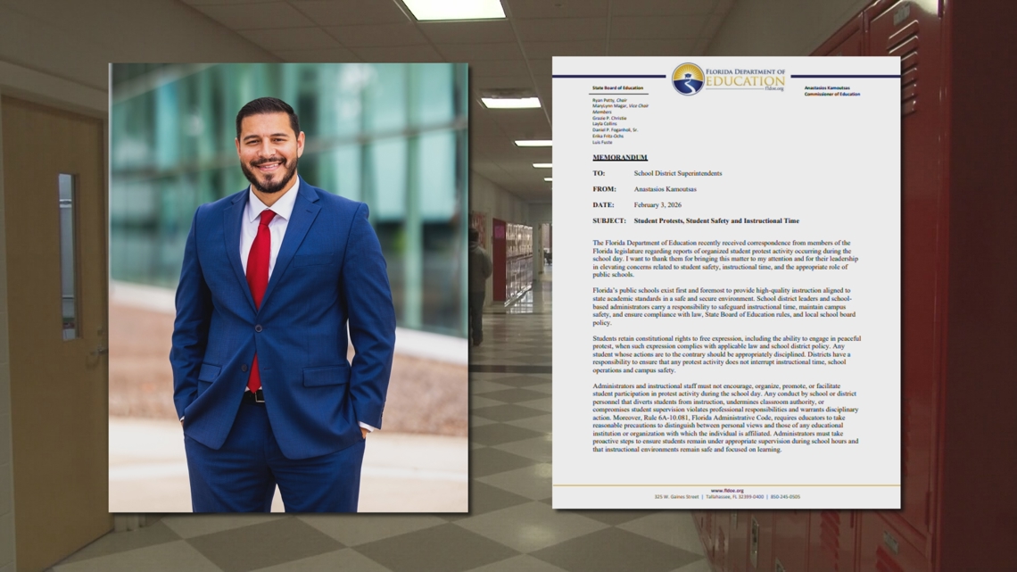 Florida's education commissioner cracking down on student protests during school day