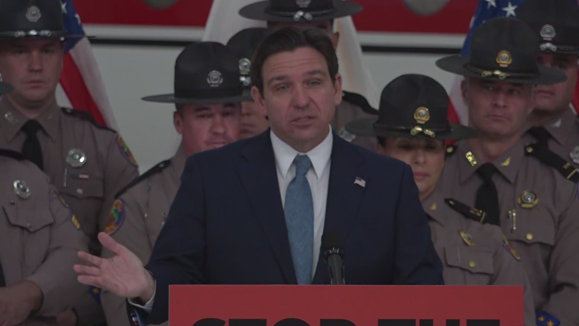 DeSantis also said he was "100% against" removing monuments in Florida during the press conference at Cecil Airport in Jacksonville.