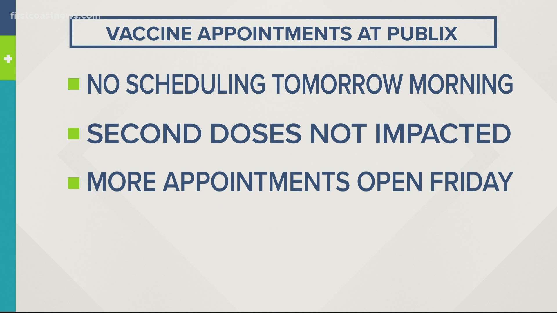 People needed to get their second dose of the COVID-19 vaccine will not be affected.
