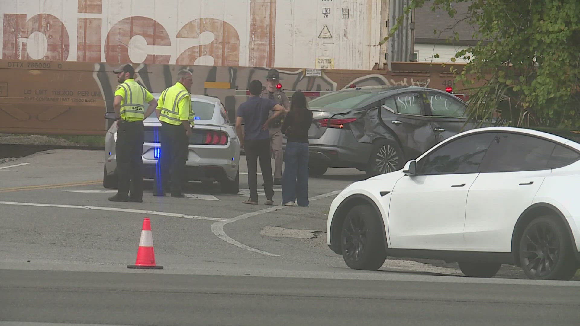 St. Johns County Fire Rescue says the driver of the sedan was able to get themselves out of the vehicle before first responders arrived.