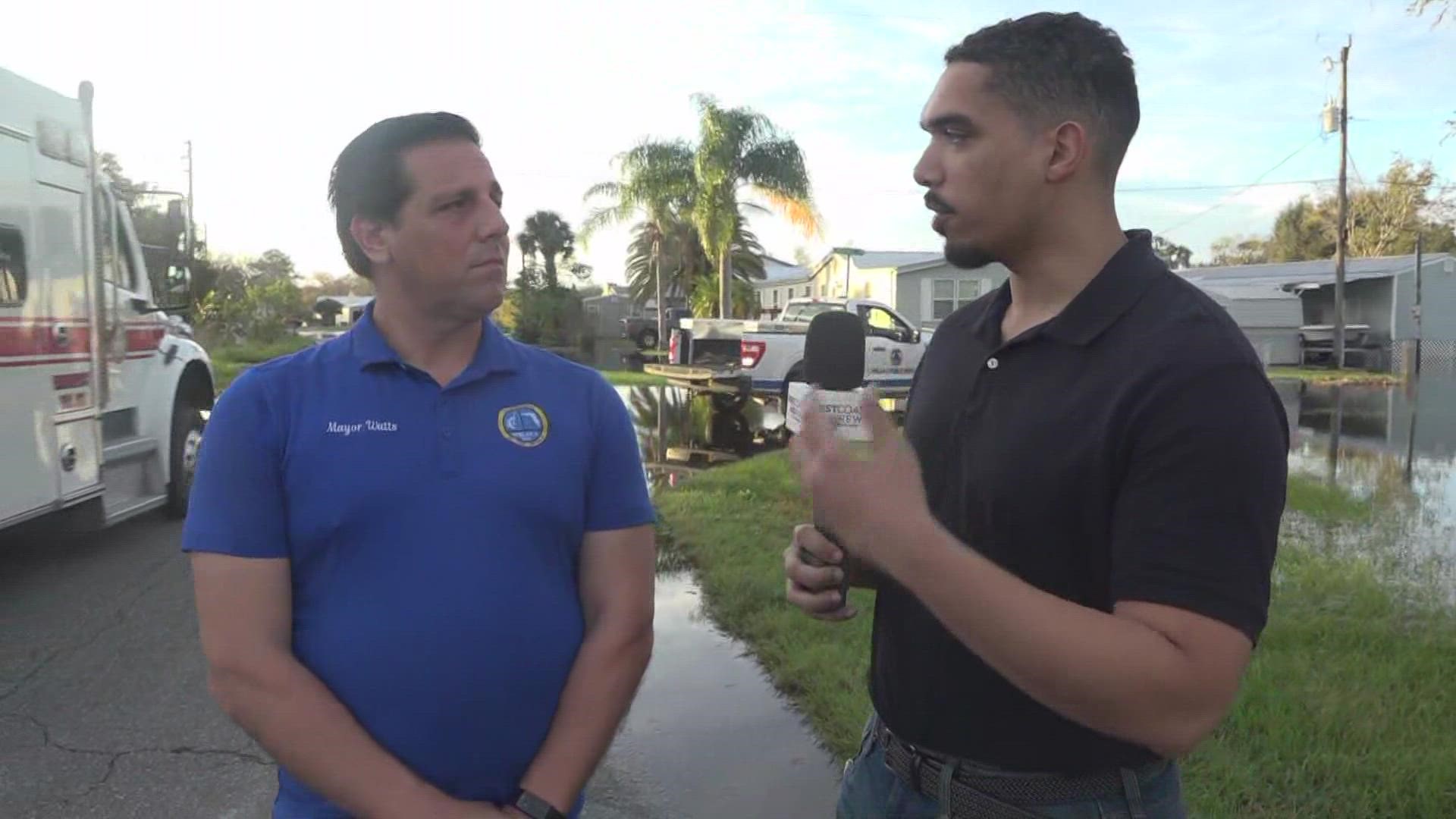 The Florida Division of Emergency Management arrived Friday in Welaka with shower and bathroom units for the residents in Sportsmans Harbor.