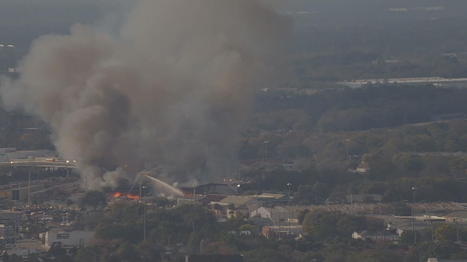Recycle Rescue Smoke from recycling plant fire west of Downtown Jacksonville seen for ...