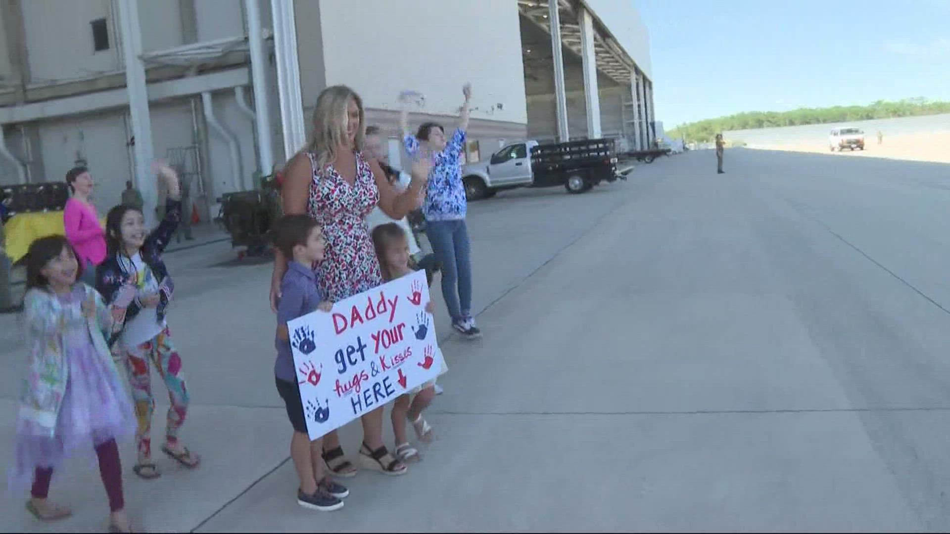 There was a joyous reunion as Servicemen arrived home to NAS Jax Monday.