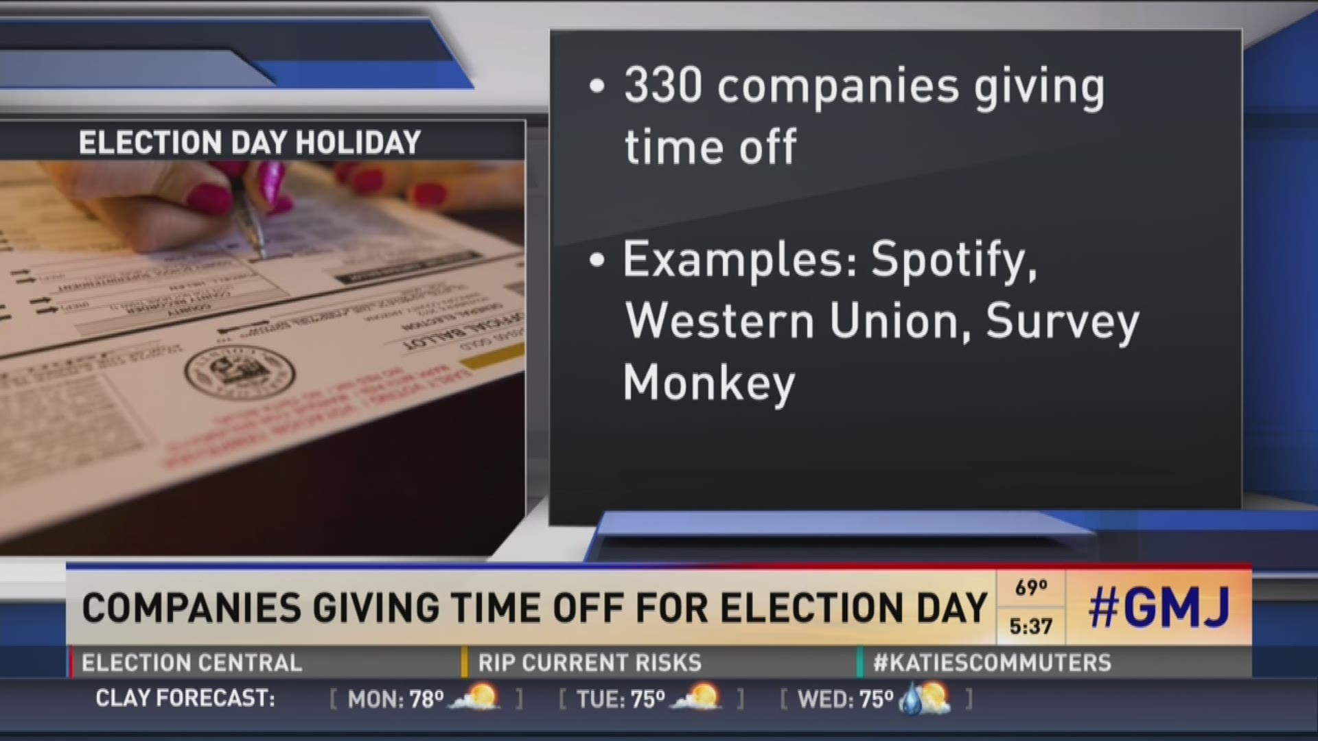 Companies giving time off for election day