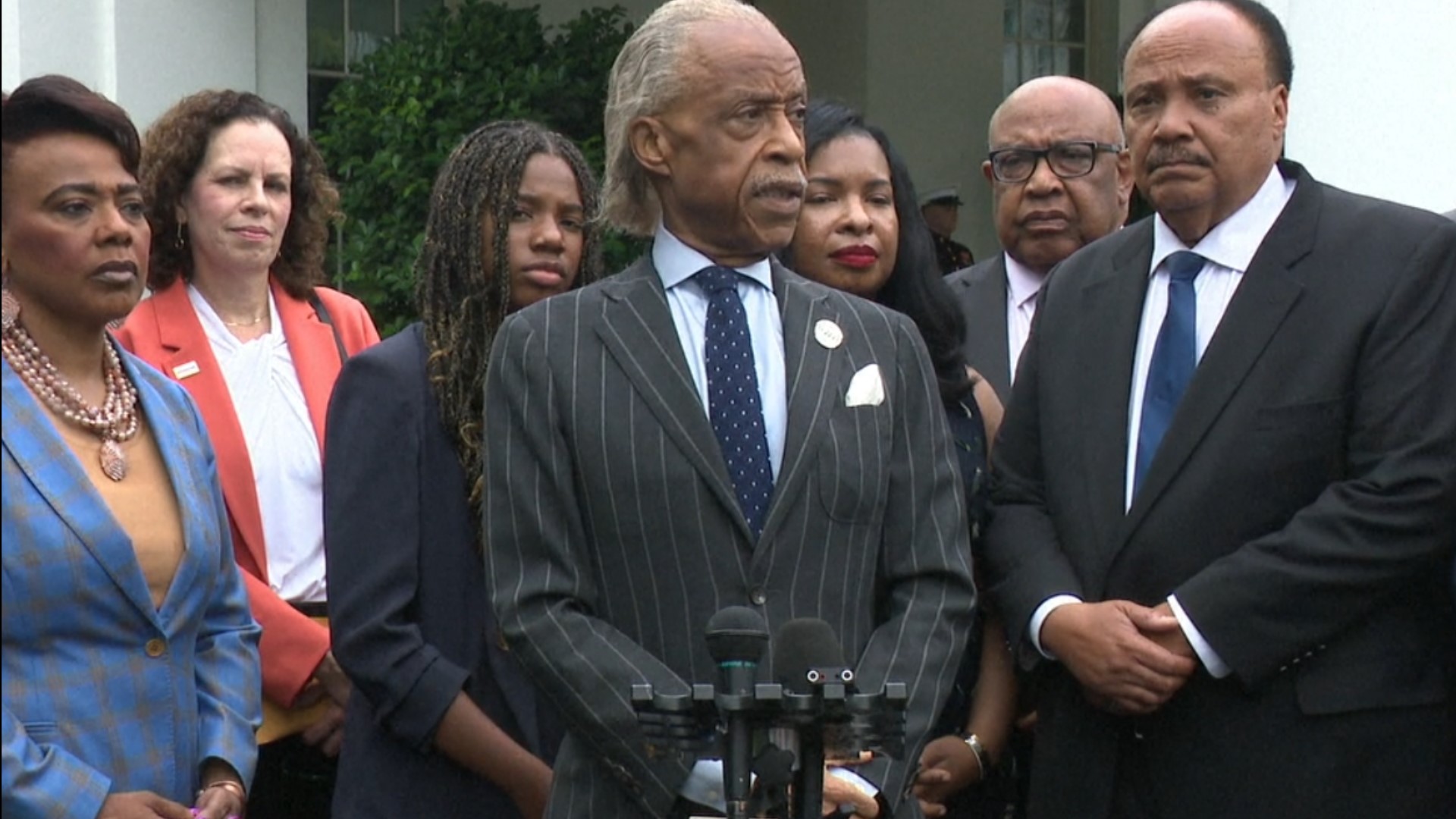 Following a meeting with President Biden on Monday, Rev. Al Sharpton, with members of the King family, said he wants Jacksonville to host the next hate crimes summit