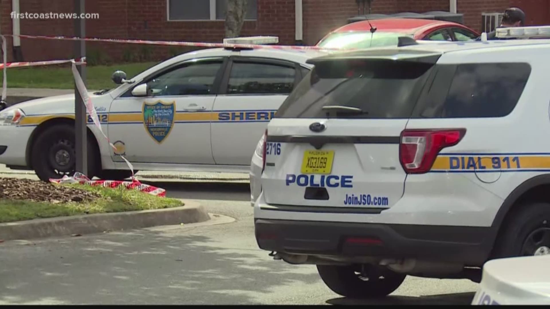 Two people were shot during an armed robbery at an apartment complex on the Westside Sunday afternoon, according to the Jacksonville Sheriff's Office.