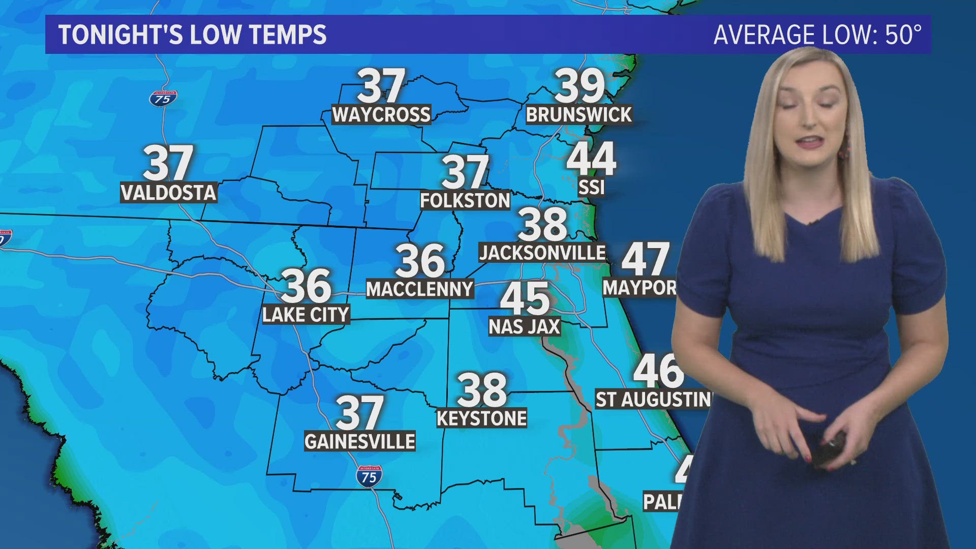 High temperatures warm up through the 70s through the week