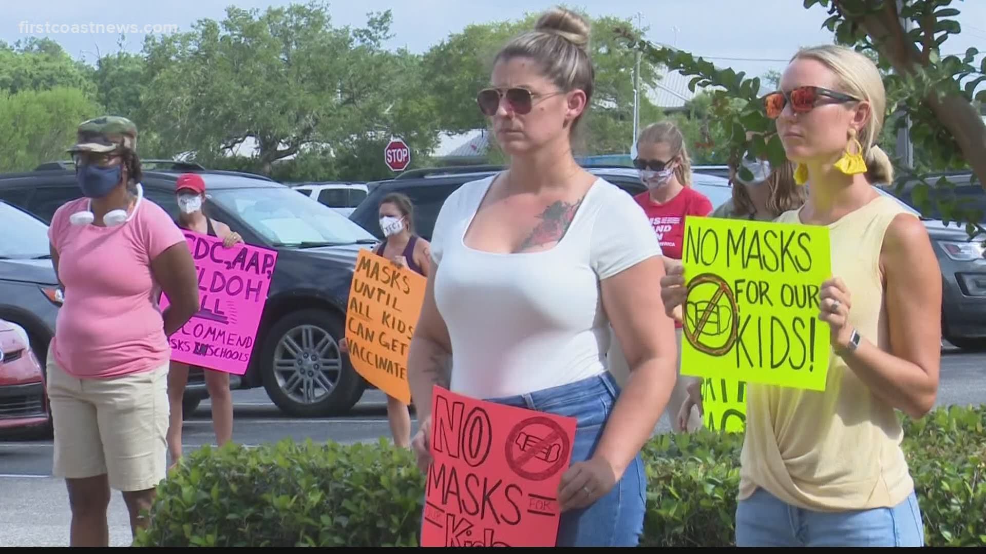 Rally in Jacksonville pushes for mandatory face masks in schools