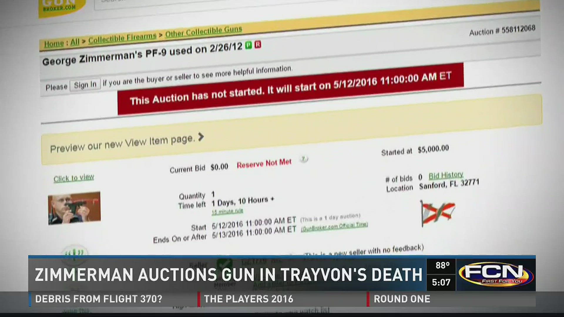 George Zimmermans Gun In Trayvon Martin Killing Pulled From Auction 8737