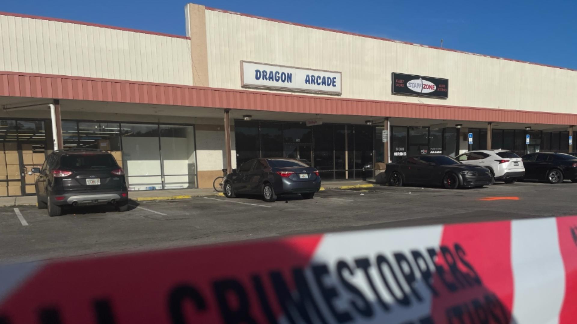 The Jacksonville Sheriff's Office says the Thursday morning shooting happened inside of Dragon Arcade, which is located in a plaza on Edgewood Avenue North.