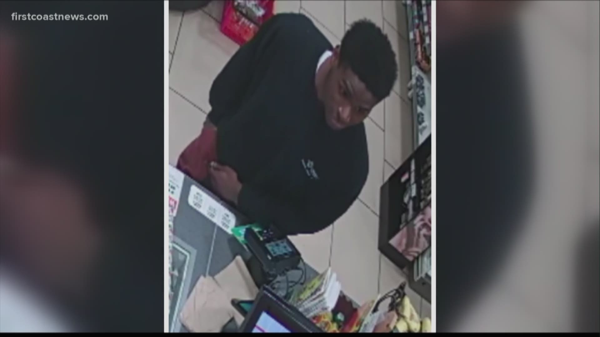 The pictured man is said to have entered a 7-Eleven store located in the 900 block of Margaret Street. He then demanded money from the clerk, police said.