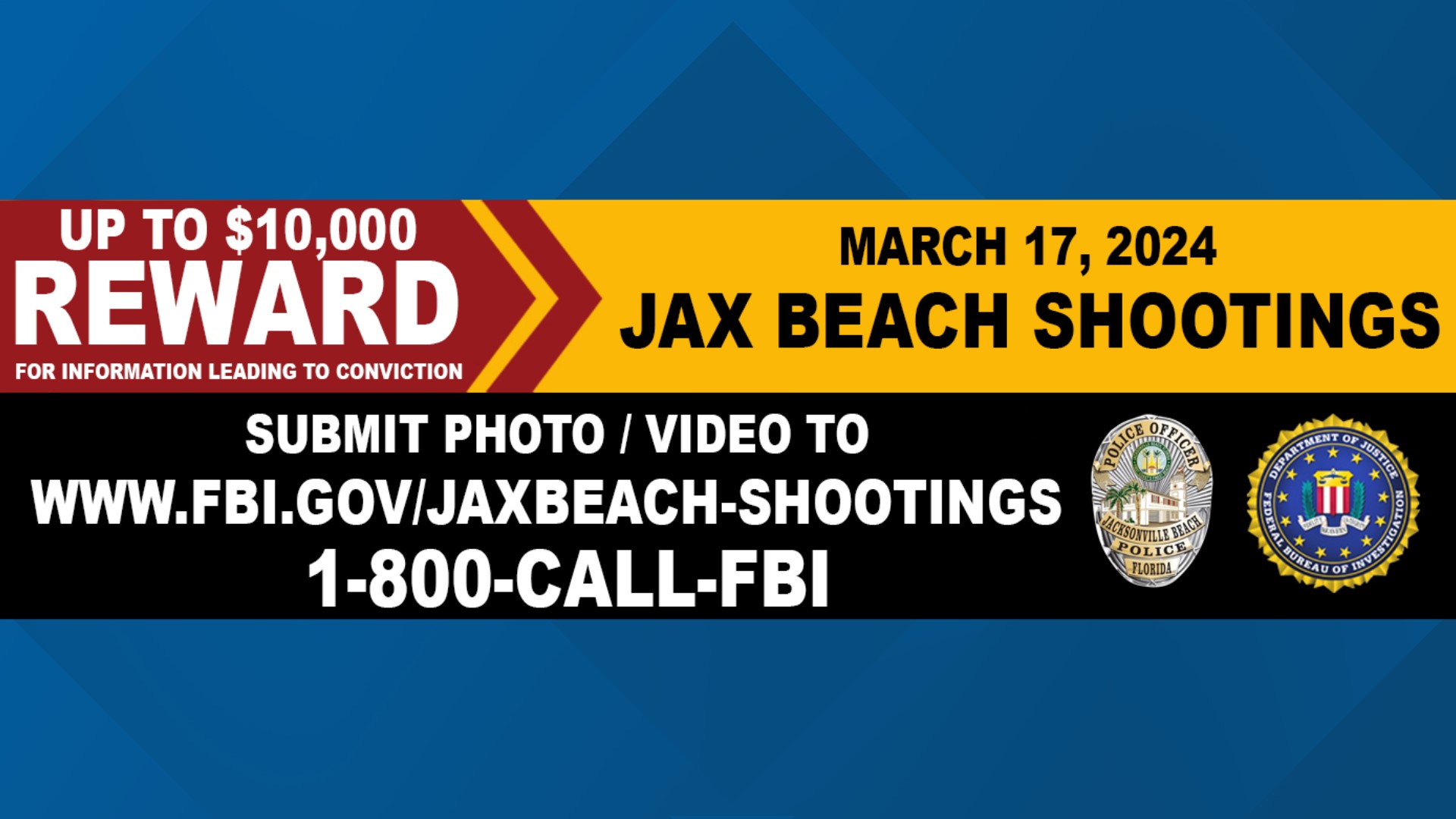 A reward will be given if information provided to investigators leads to the arrest and conviction of those responsible for the shootings on St. Patrick's Day.