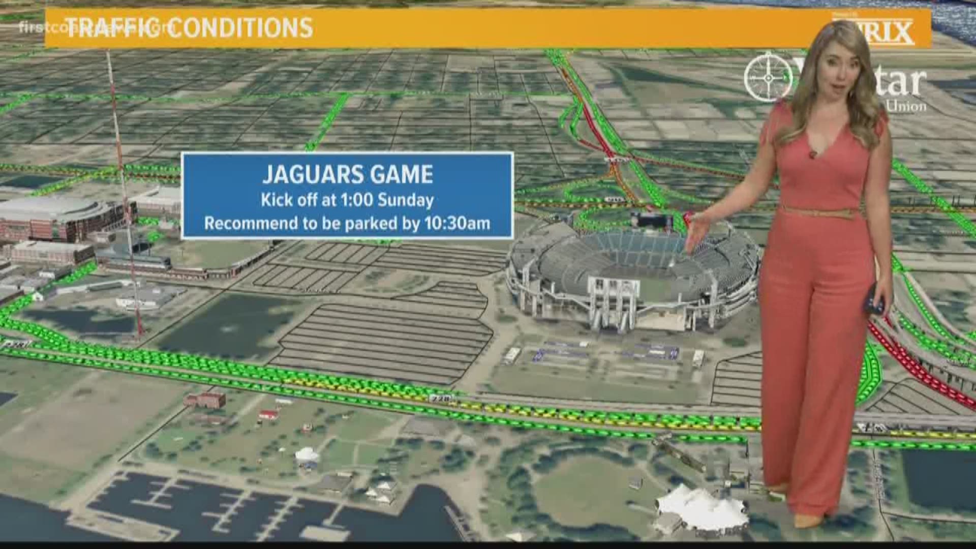 Katie Jeffries shows us the best routes to travel downtown this weekend as the Jaguars game and Darius Rucker concert take place.