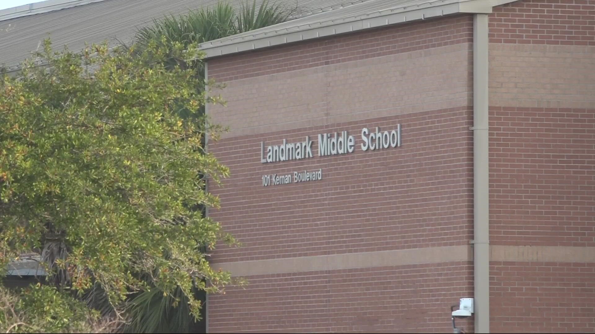 Two people are facing charges for making threats against Landmark Middle School after an investigation by the Duval County Public Schools Police Department.