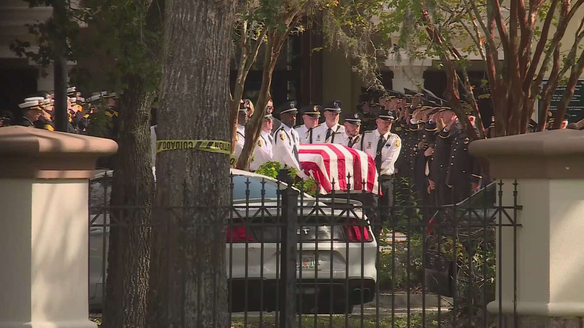 Hundreds of law enforcement officers from across the area came to pay their respects to Officer Brad McNew.