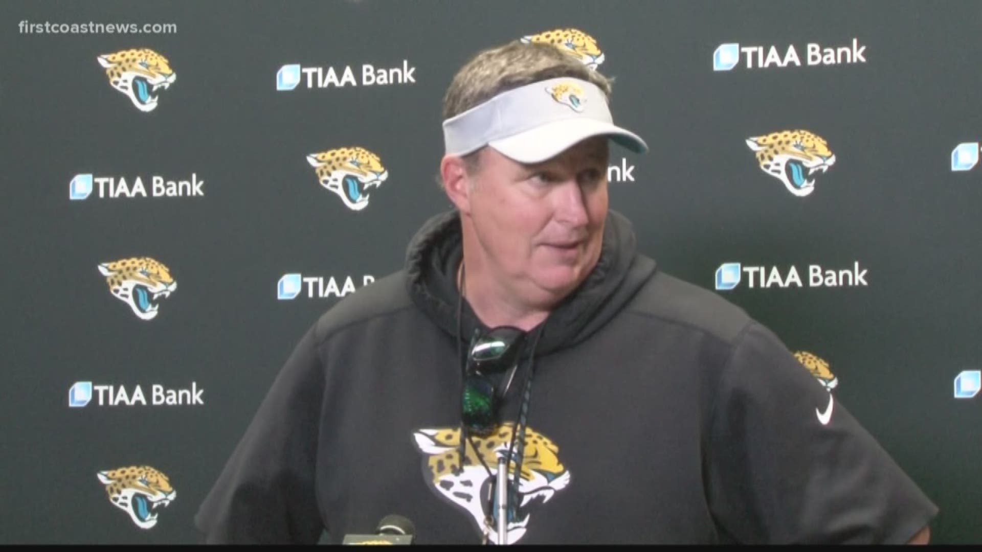 Jaguars head coach Doug Marrone learns AJ Bouye is out for Sunday's game vs. the Indianapolis Colts from reporters. 'That's news to me. I guess I'll have to talk to him about that.'