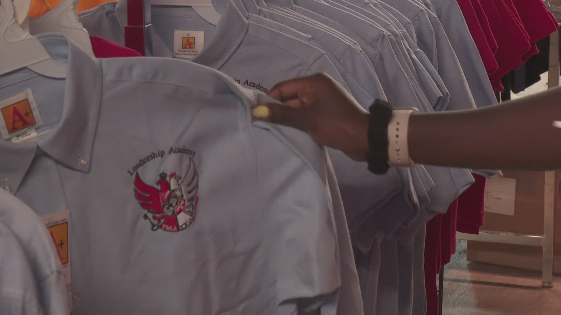 Dedra Pac says her grandson, a seventh grader at Jean Ribault Middle School, was not allowed in class on Tuesday because his uniform did not have the correct logo.