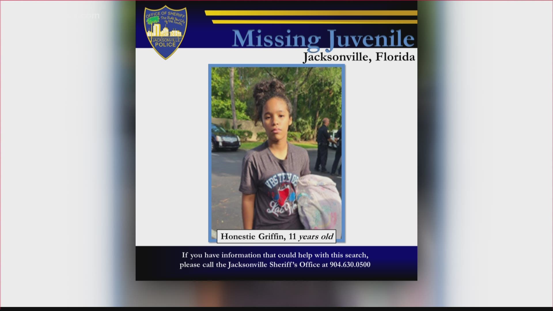 Police say 11-year-old Honestie Griffin was last seen on Sunbeam Road around 6:30 p.m. Wednesday.