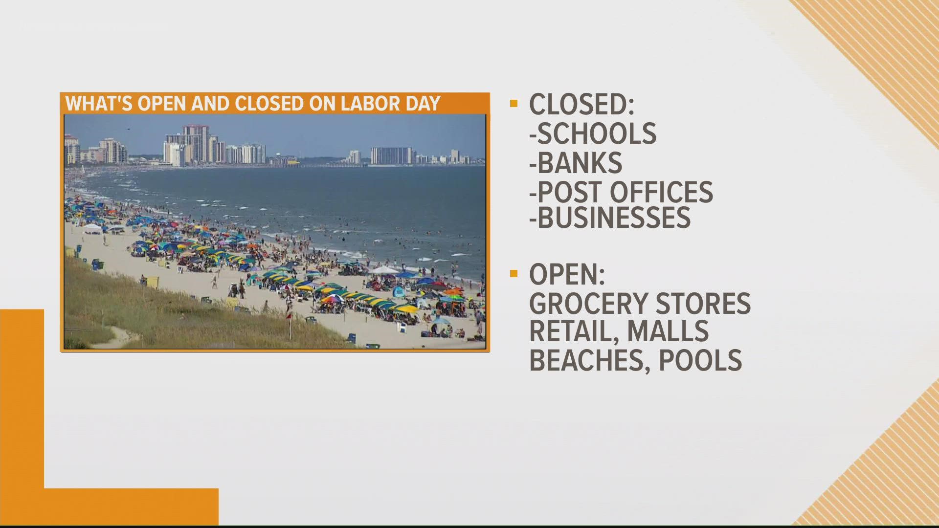 Closures to know about for Labor Day