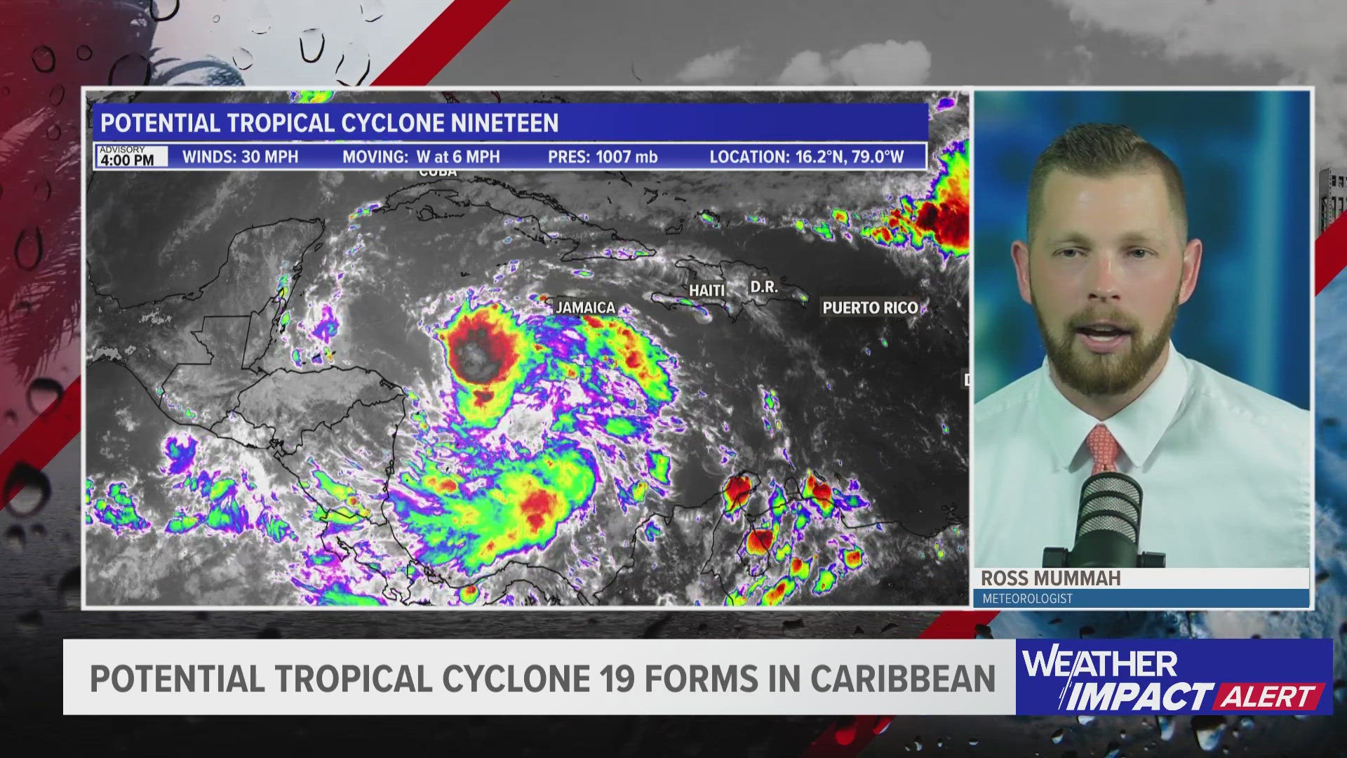 Potential Tropical Cyclone Nineteen has officially formed in the Caribbean this evening. This is a tricky forecast with a lot of uncertainty past this weekend.