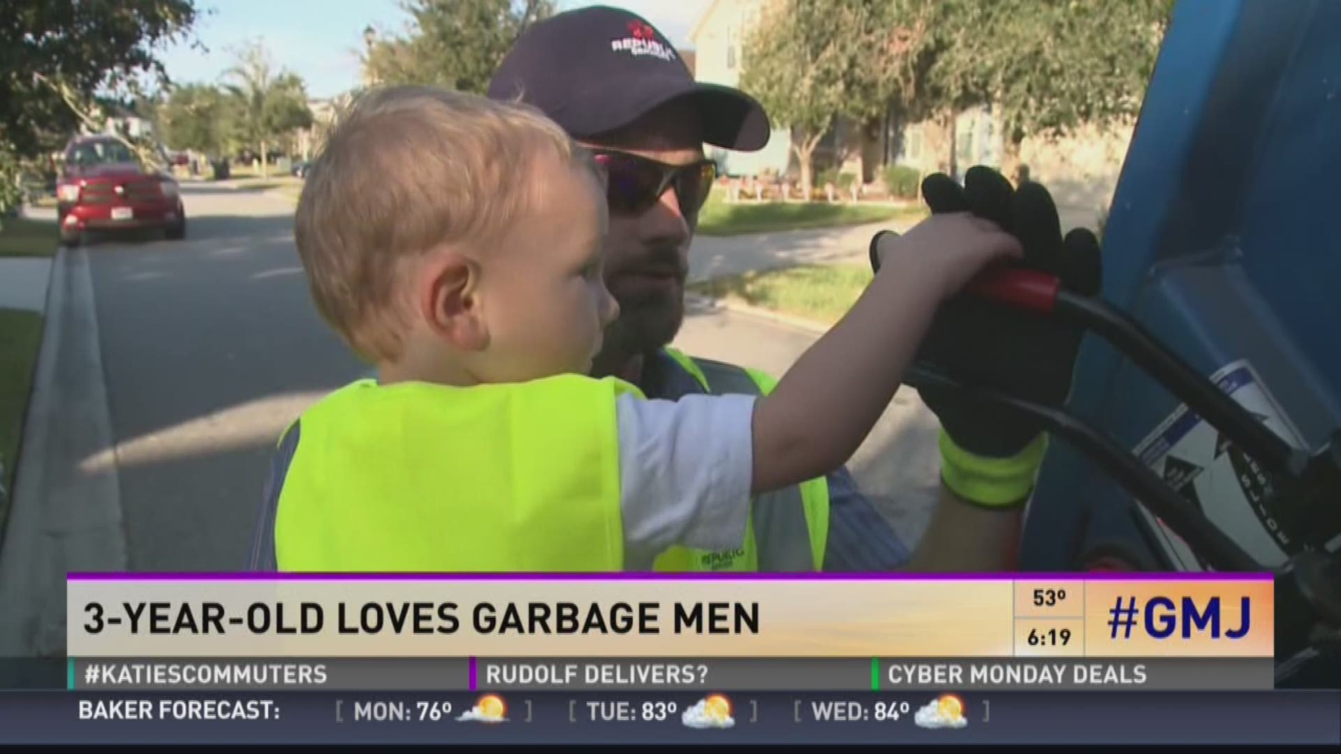 3-year-old loves garbage men