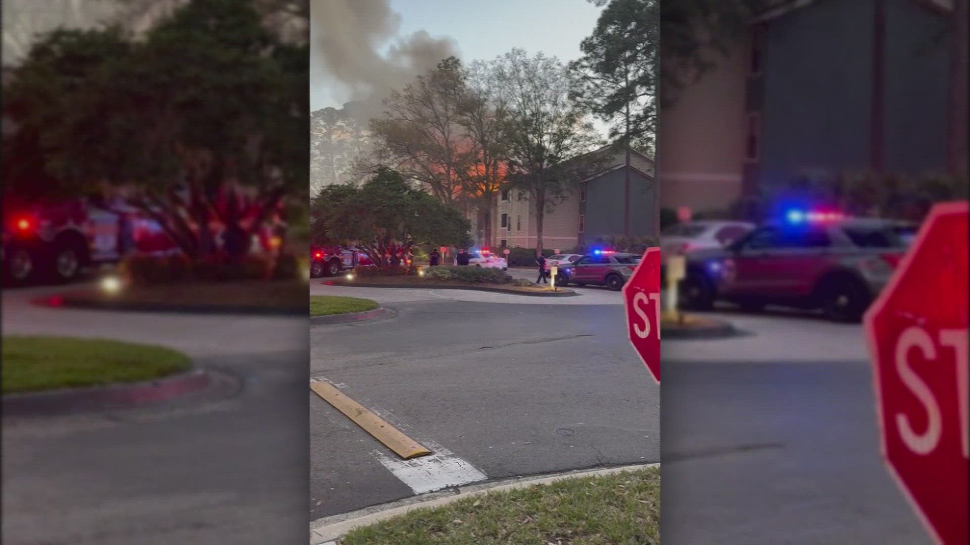A JFRD spokesperson said as many as eight units were damaged in the blaze Thursday evening. 