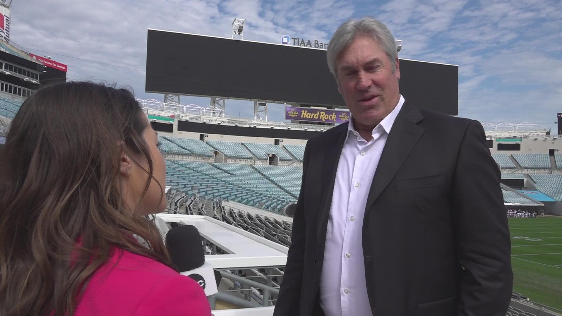 Sports Anchor Mia O'Brien goes one-on-one with new Jaguars head coach Doug Pederson.