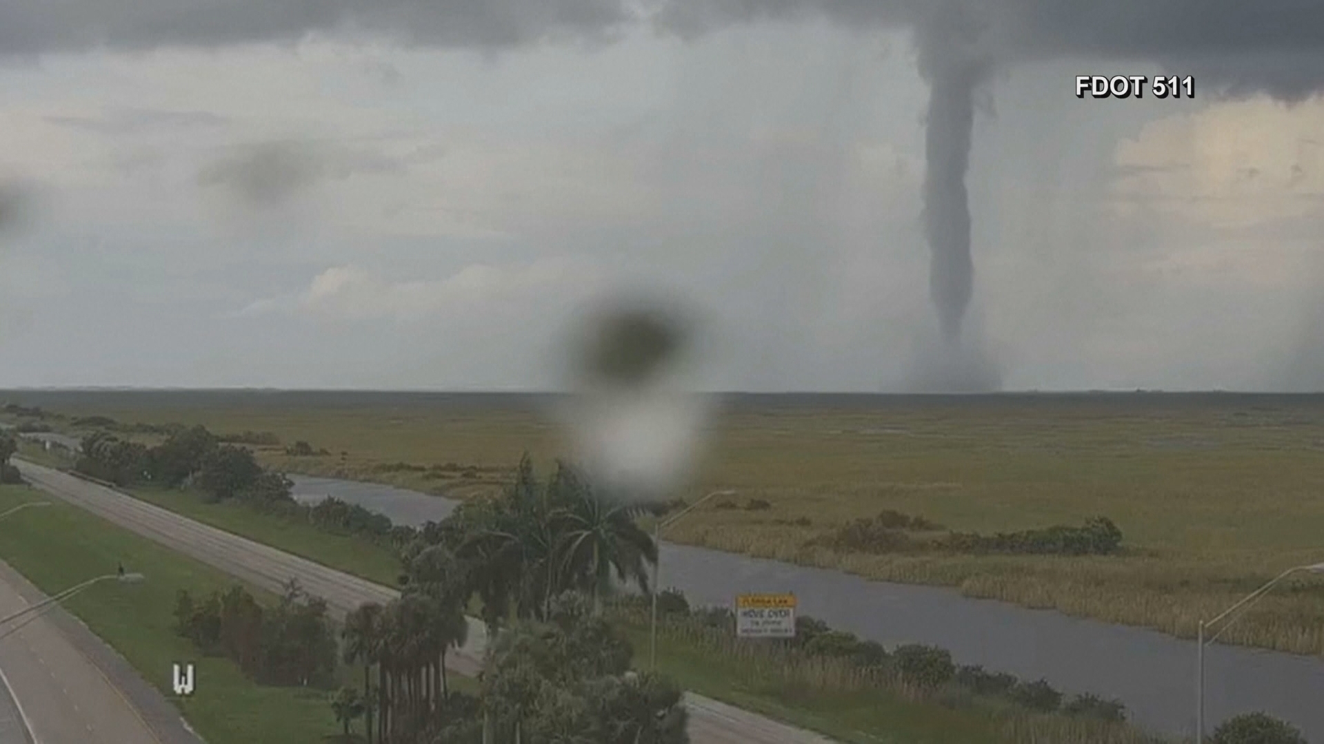 A large tornado could be seen crossing I-75 near Alligator Alley in Broward County as Hurricane Milton approached Florida's coast on Wednesday.