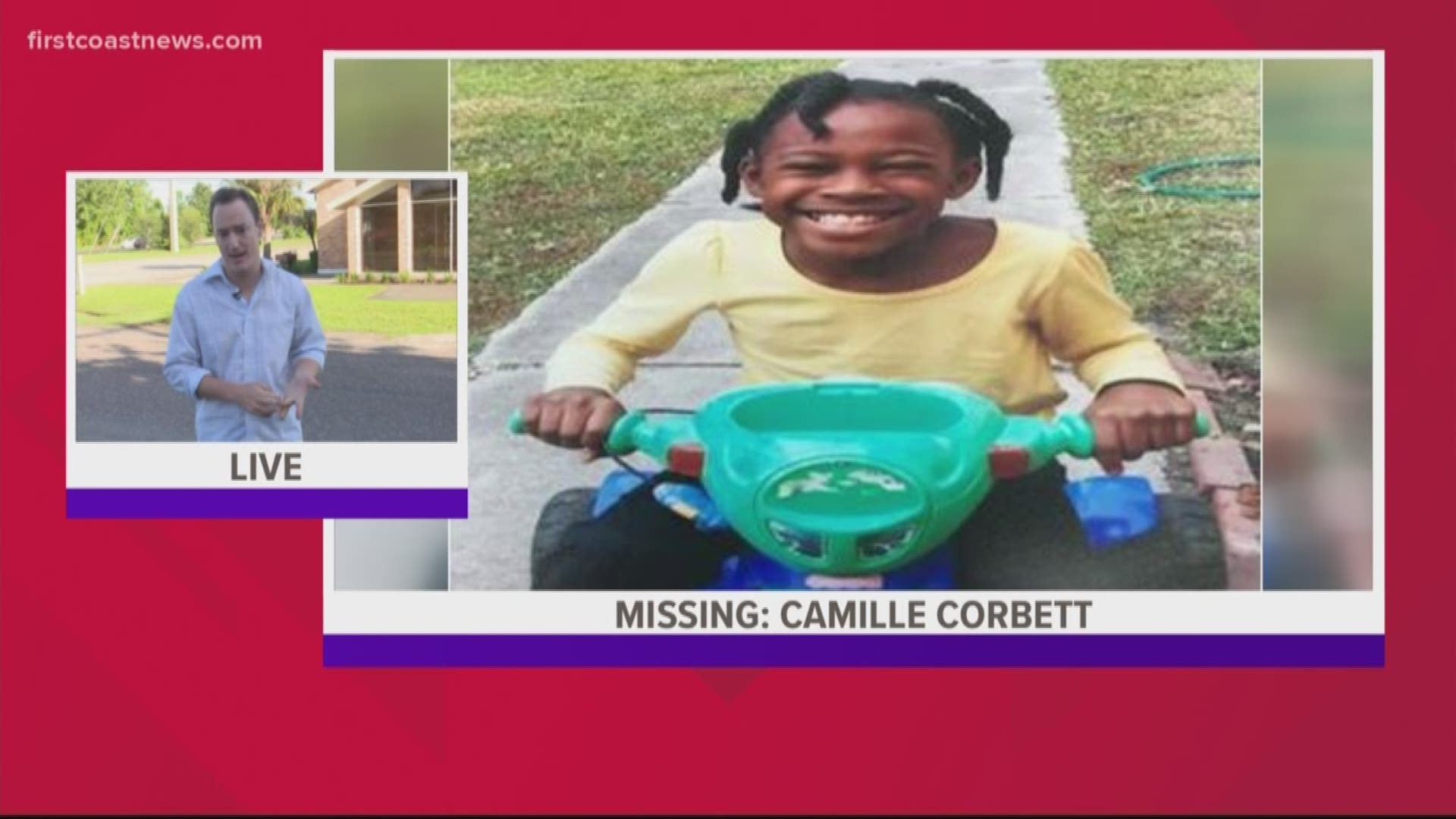 A statewide search was issued for 9-year-old Camille Corbett, who was last seen on Jacksonville's northside.