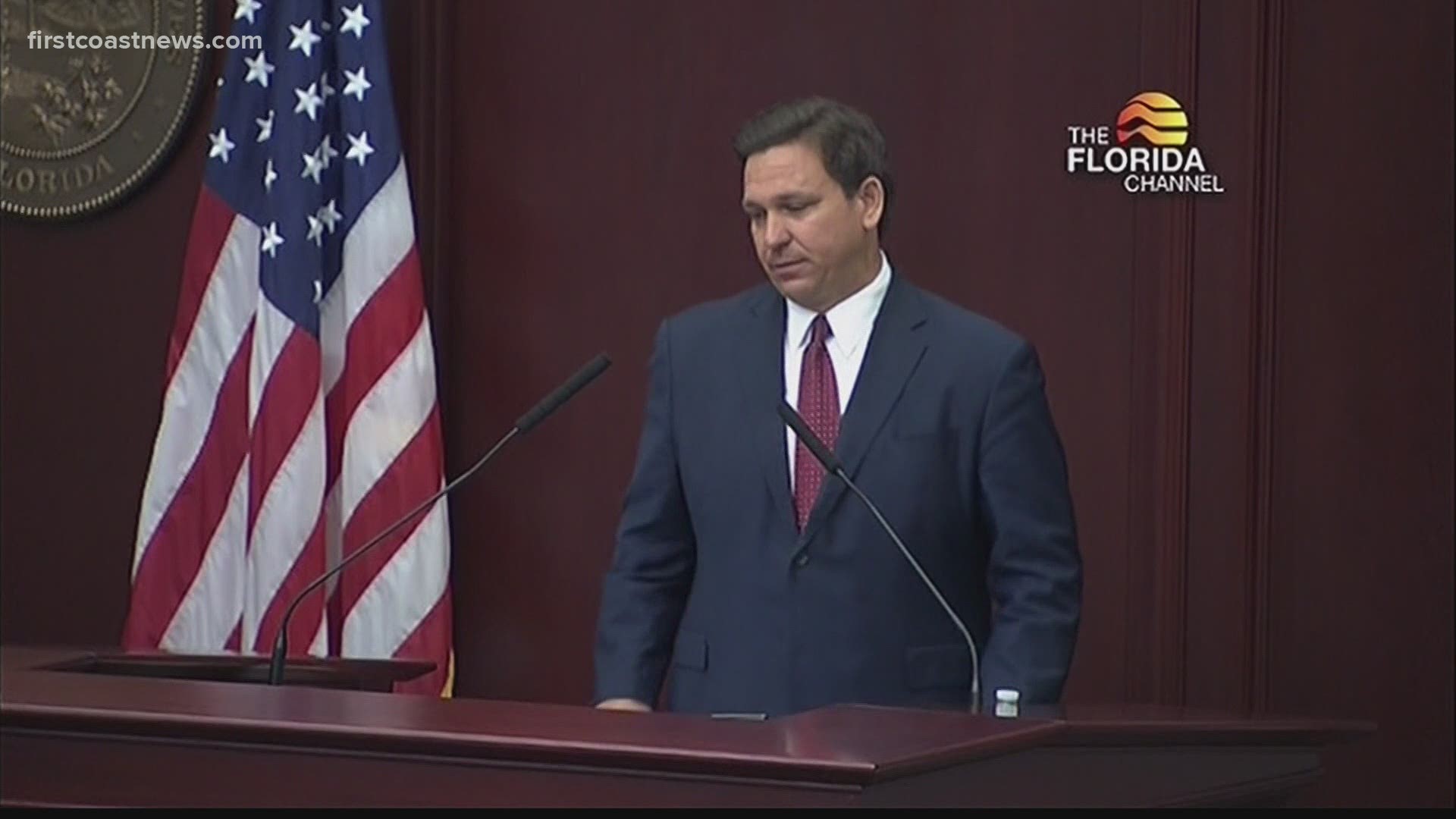 Florida Governor Ron DeSantis delivered his State of the State Address on Tuesday in the chamber of the Florida House of Representatives in Tallahassee.