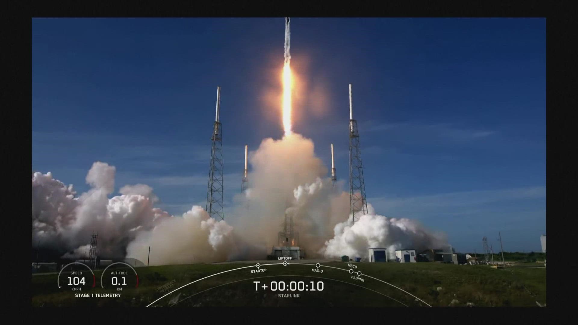 A SpaceX Falcon 9 rocket launched a batch of Starlink internet satellites. The Falcon 9’s first stage booster landed on a drone ship in the Atlantic Ocean.