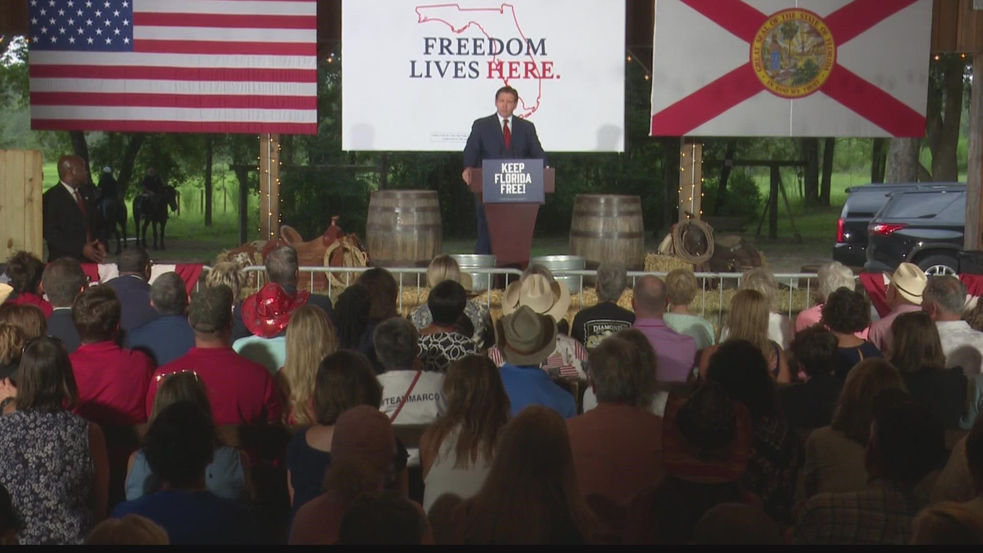 Gov. DeSantis, Sen. Marco Rubio and others held a rally in Jacksonville a day after the state's primary elections.