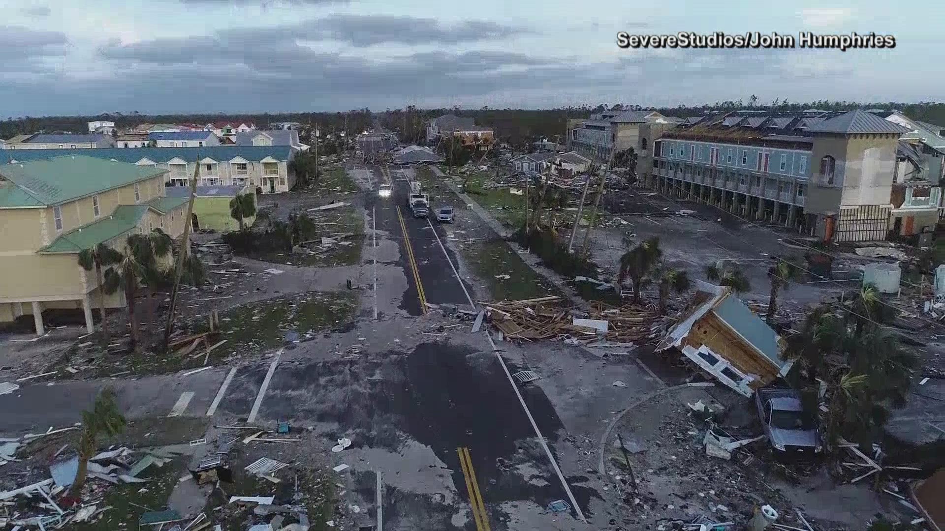 This video shared by NBC News shows the destruction left behind from Hurricane Michael after it slammed Mexico Beach, Florida with 155 mph winds.