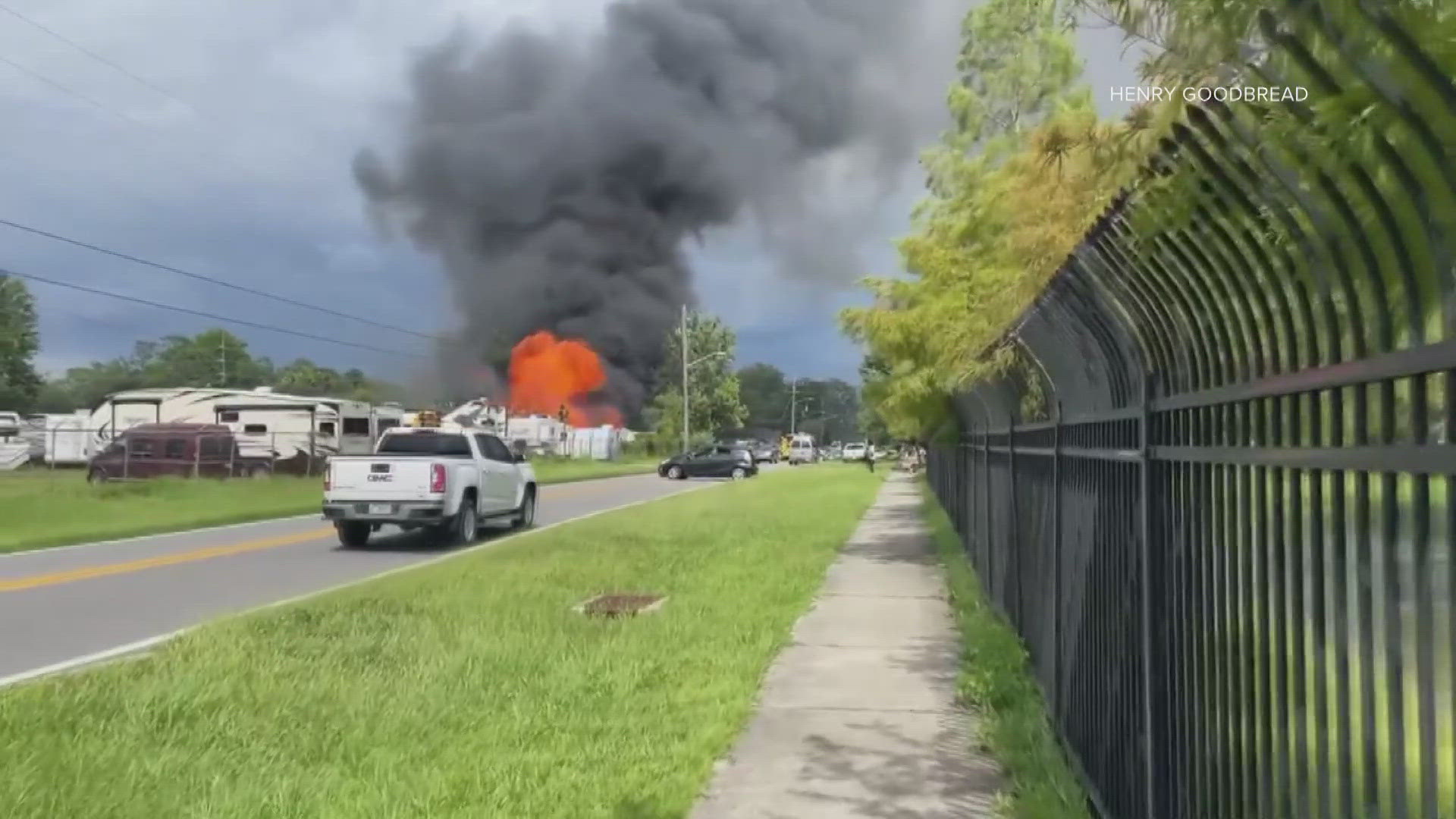 The Jacksonville Fire and Rescue Department said no one was hurt in the fire, but the building is a total loss.