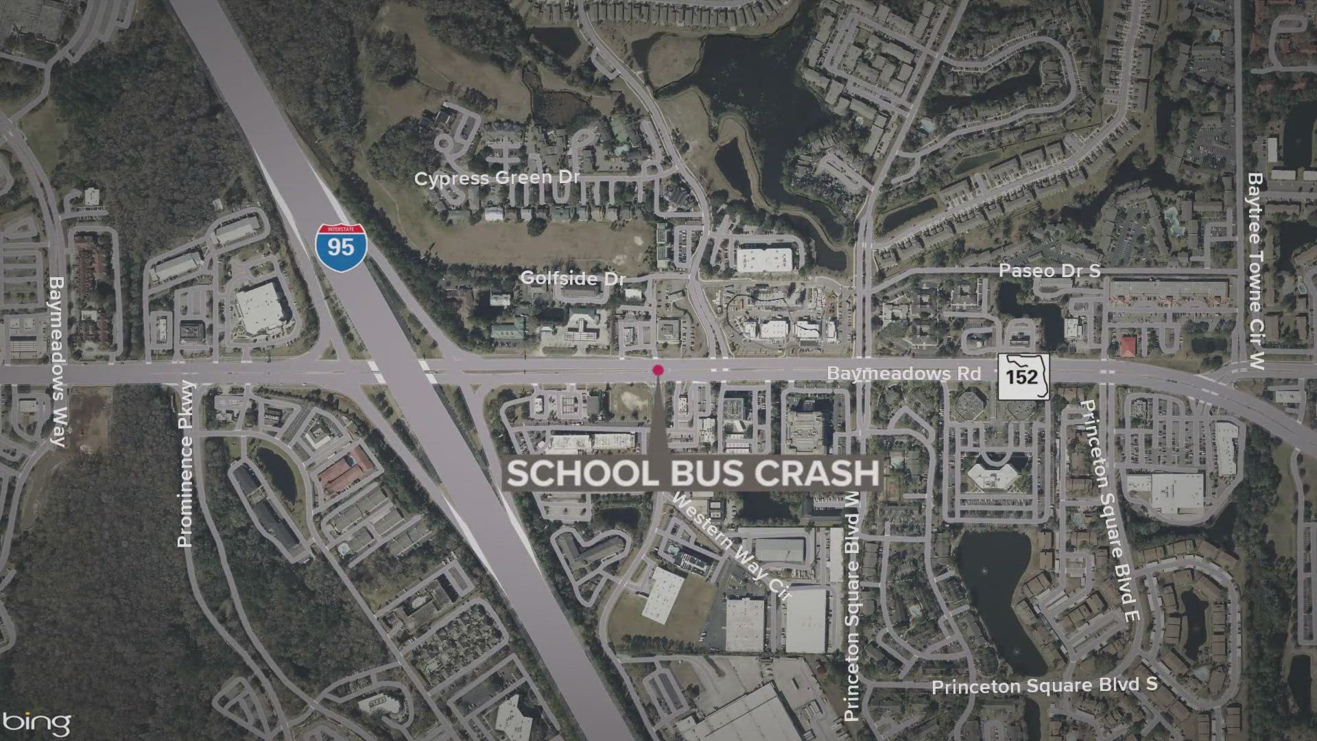 The crash happened just after 2:30 p.m. Monday, at Baymeadows Road and Western Way.