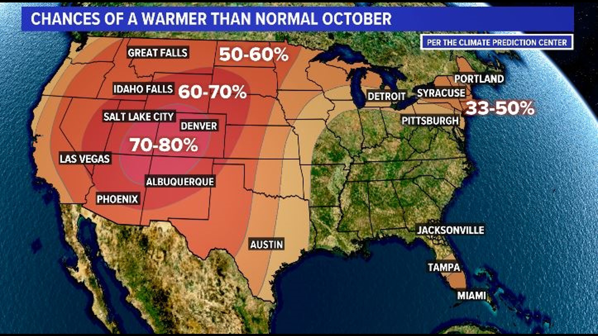 What parts of the country could have a warmer than normal October ...