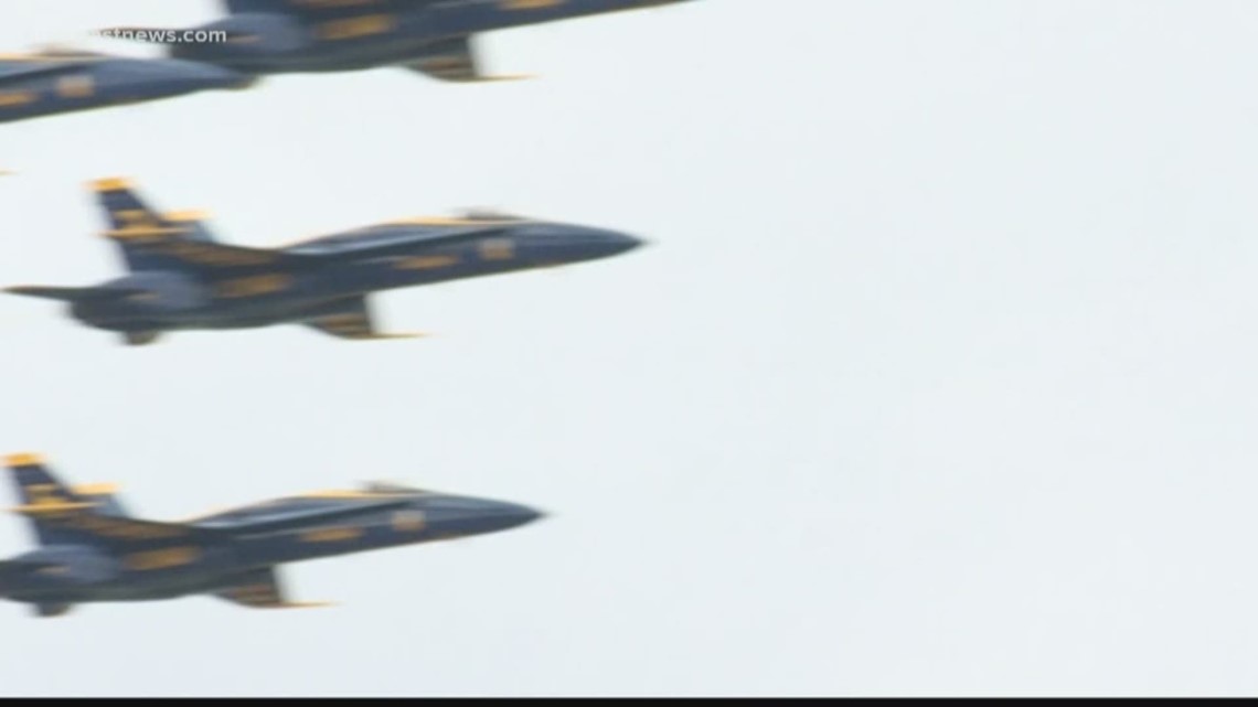 Blue Angels practicing for Jax Beach air show