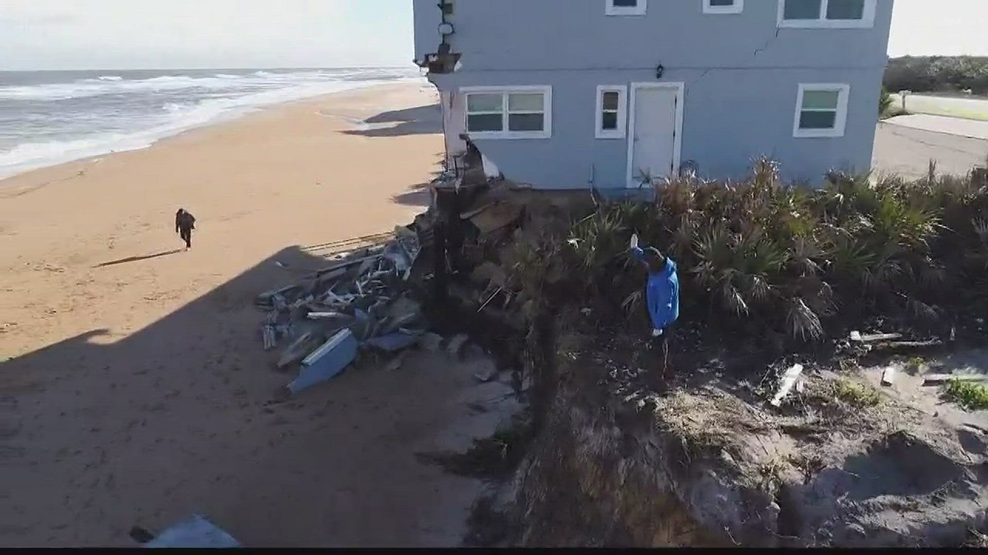 It marks the third time a neighbor's house has collapsed on South Ponte Vedra Boulevard. Residents say the erosion is getting worse.