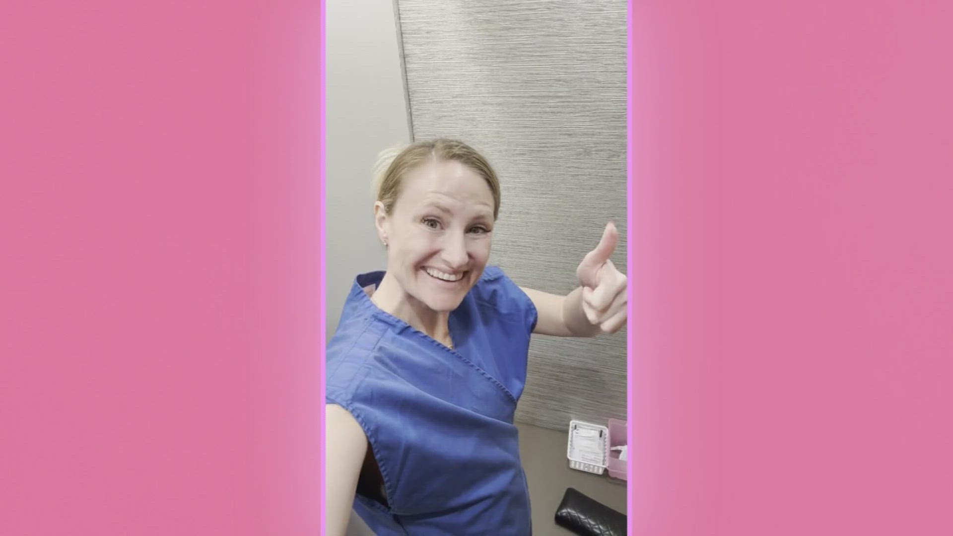 St. Johns County yoga instructor Ashley Hanna recounts her first-ever mammogram aboard the Buddy Check 12 Bus.