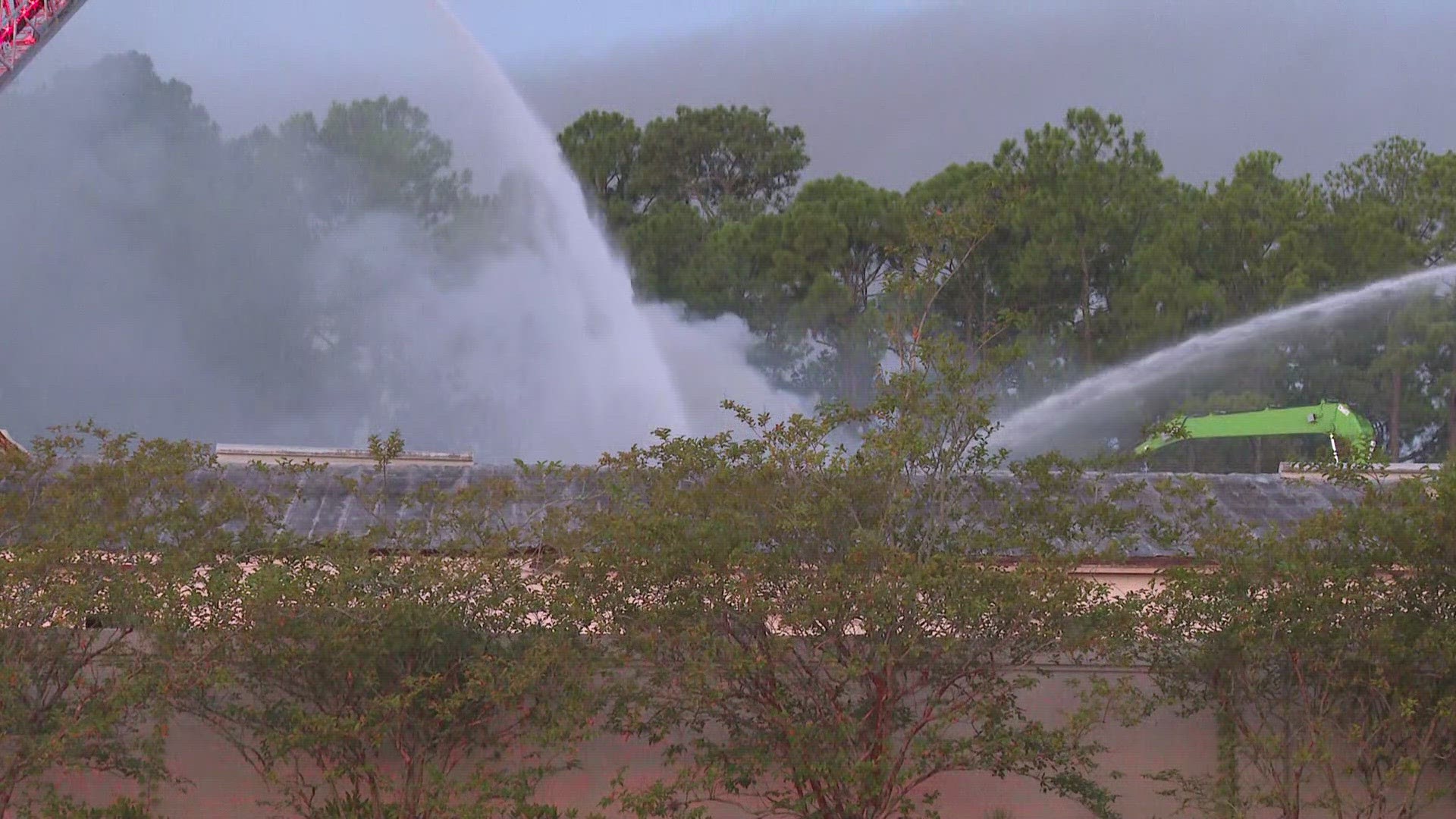 Jacksonville firefighters were battling a fire at a recycling center early Thursday morning in the 4700 block of Philips Highway.