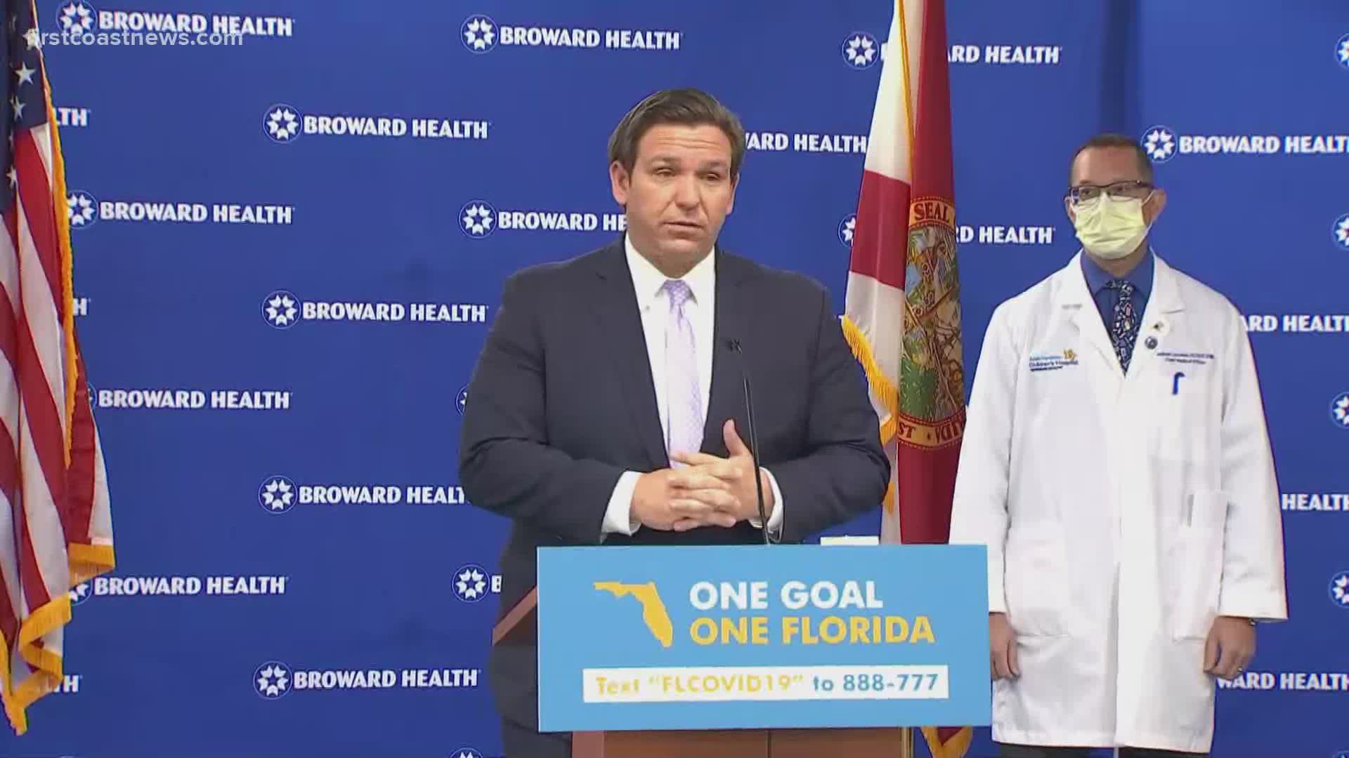 Florida Gov. Ron DeSantis gave COVID-19 update during a news conference Aug. 3, 2020 at Broward Health in Ft. Lauderdale. He announced changes at testing sites.