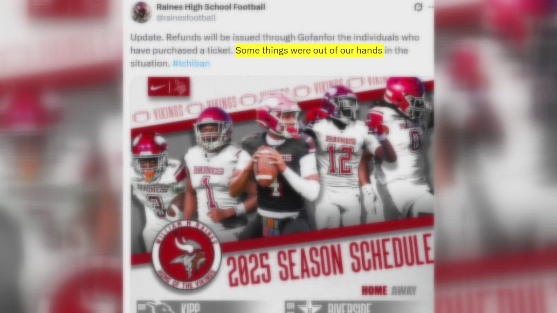Players found out early on Monday that their game against the nationally ranked opponents would be cancelled.