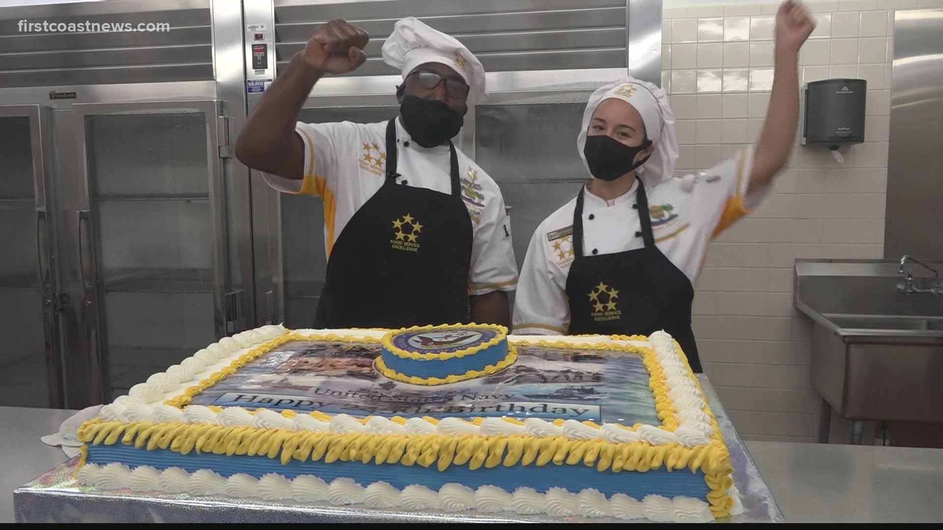 Naval culinary specialists worked on a cake for 1,000 sailors over the span of 12 hours.