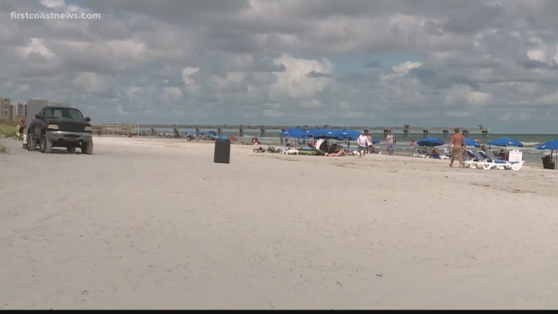 One person was transported to the hospital in extremely critical condition and the other was transported in stable condition, Jacksonville Beach lifeguards said.