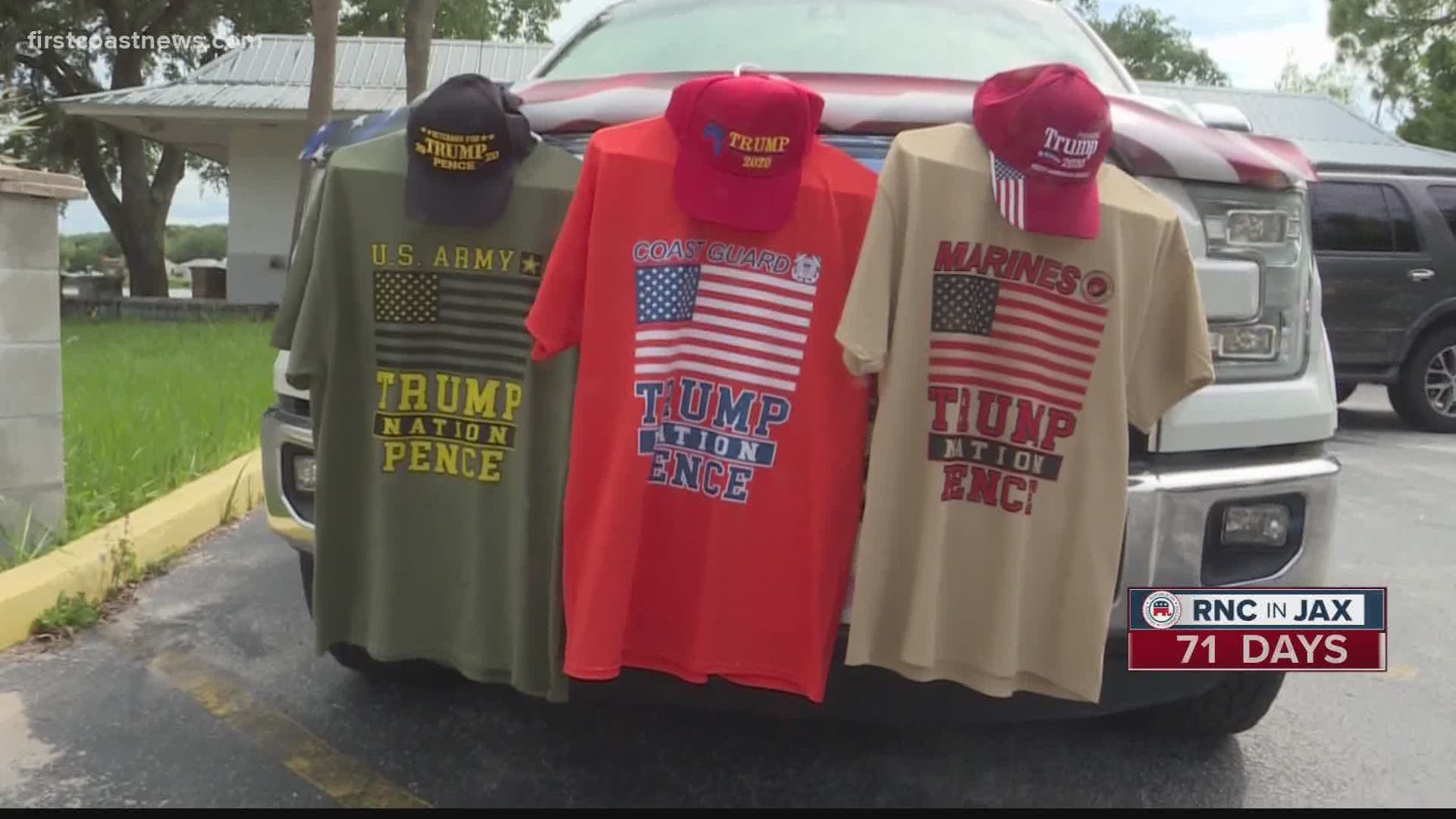 Days after the Republican National Committee announced it's moving convention to Jacksonville, Trump merchandisers are doing brisk business on First Coast.