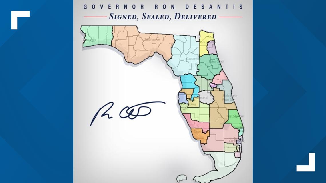 Florida Governor Ron DeSantis signs redrawn congressional map into law