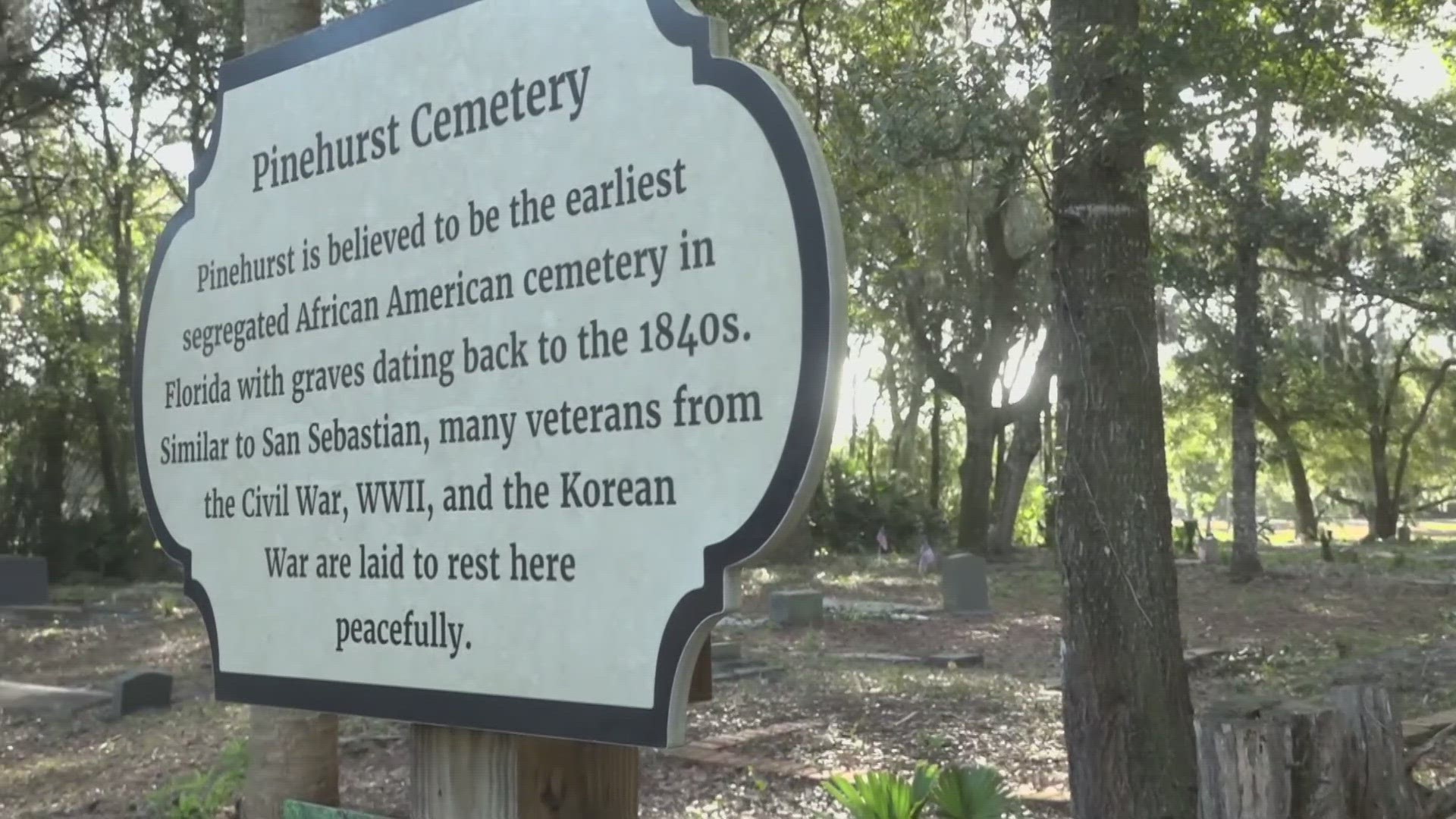 Pinehurst Cemetery in St. Augustine is believed to be one of the earliest segregated gravesites in Florida.