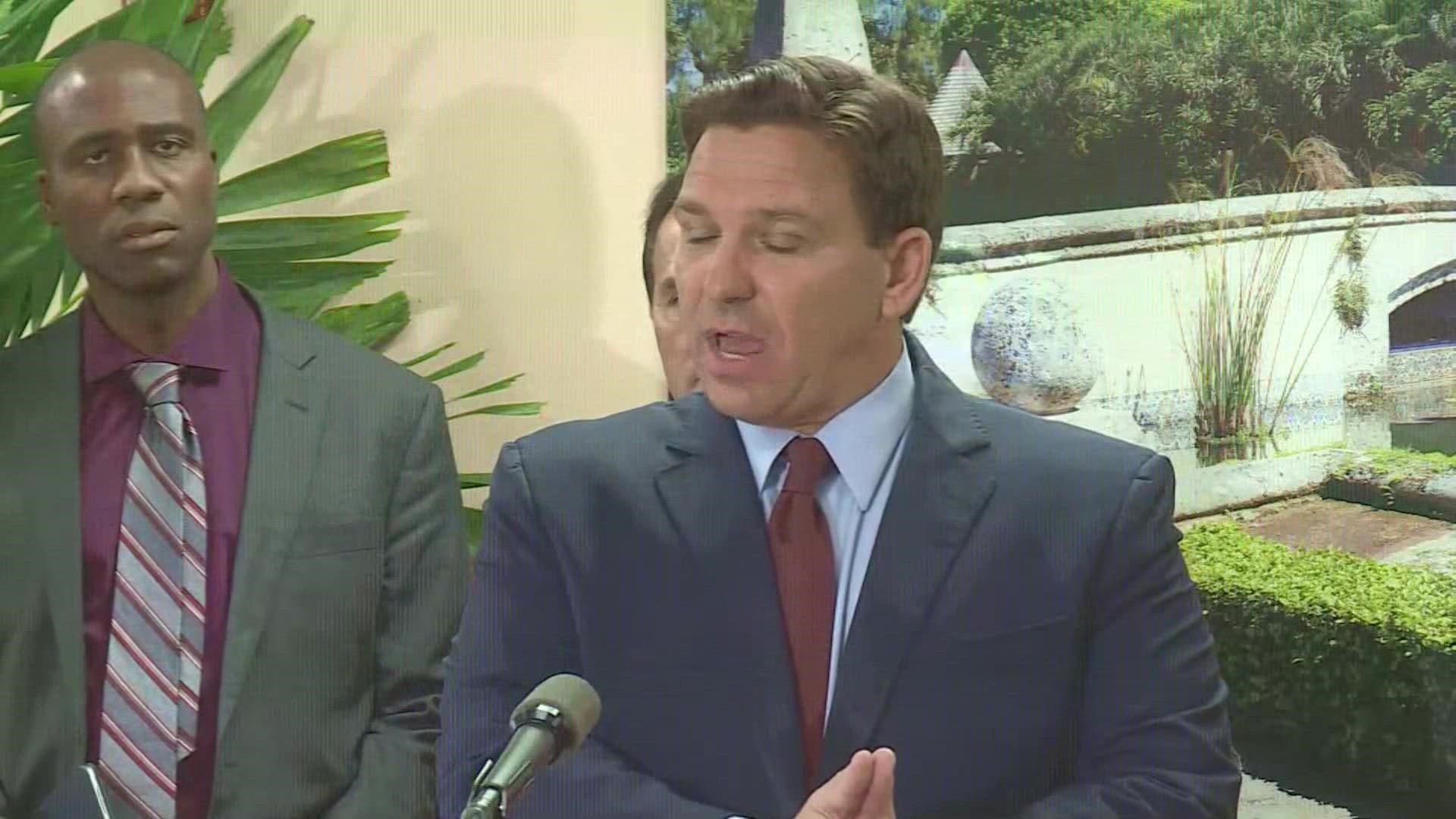 Florida Gov. Ron DeSantis says the state has acquired the ability to send out up to a million at home COVID-19 tests, starting with nursing homes and long term care